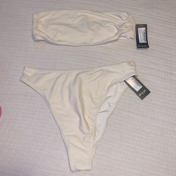 Nasty Gal Swim Nasty Gal High Cut Cheeky Bikini With Bandeau Top
